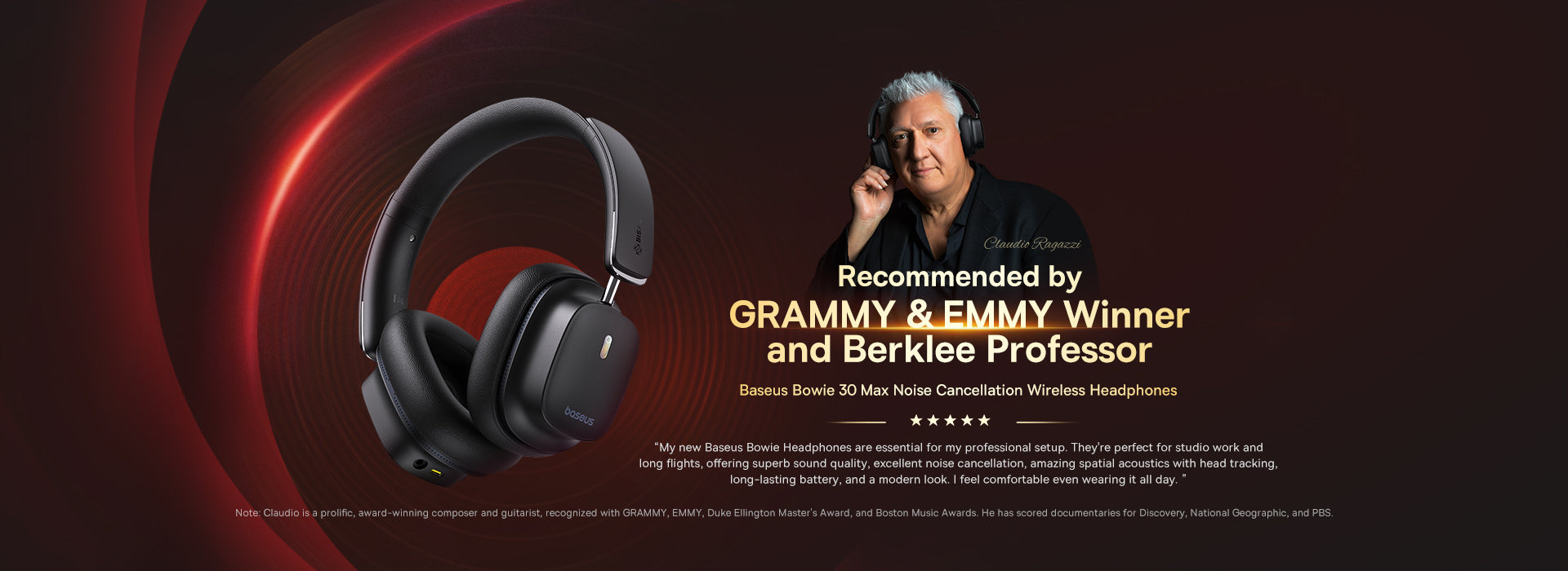 Baseus Bowie 30 Max Headphone recommened by berklee professor