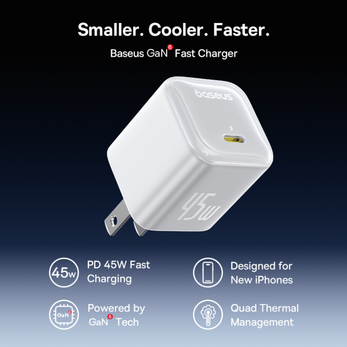 Baseus PicoGo GaN USB-C Charger 45W 2 Pack