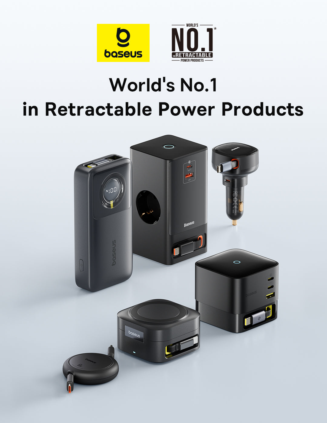 baseus retractable power products collection
