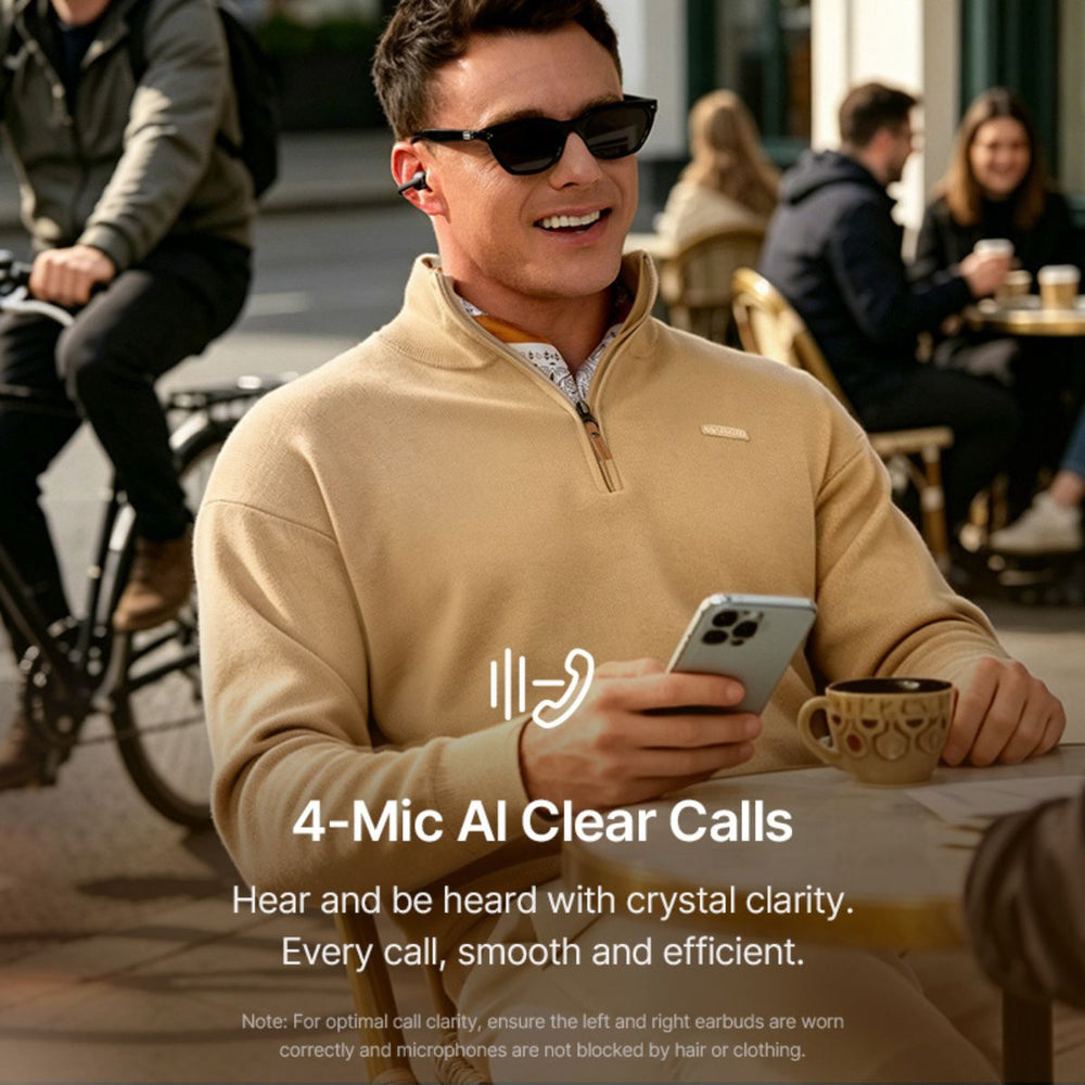 Baseus MC2 Air Cuffie Open-Ear A Clip – CloudComfort, SuperBass, Bluetooth 6.0, 4 Microfoni AI, 40h Batteria, IP67, 4.9g - 4