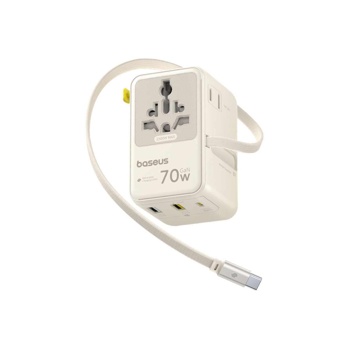 Baseus EnerCore CG11 Universal Travel Adapter 2AC+2U+2C 70W White