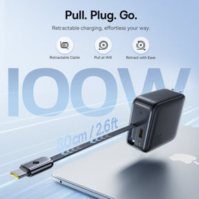 Baseus EnerCore CJ11 Fast Charger with Retractable Cable 2C+U 100W
