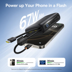 Baseus EnerFill FC41 Power Bank with Dual Built-in Cables 10000mAh 67W