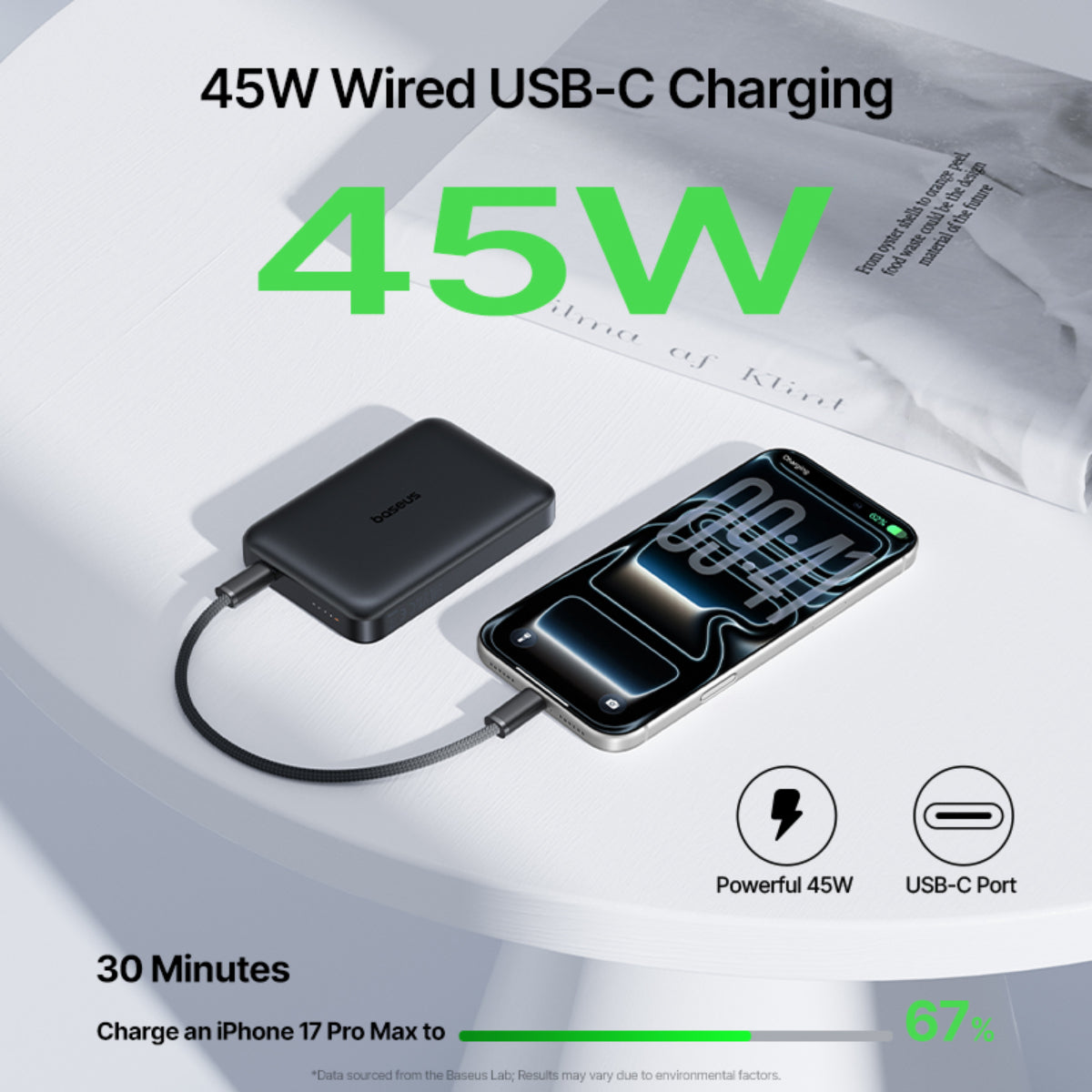 Baseus EnerFill FM21 Qi2.2 Magnetic Power Bank 10000mAh 45W