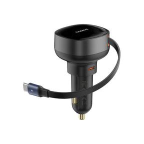 Car Charger Baseus Enjoyment USB with USB-C cable and Lightning 60W (black Car Charger Baseus Enjoyment USB with USB-C cable and Lightning 60W (black