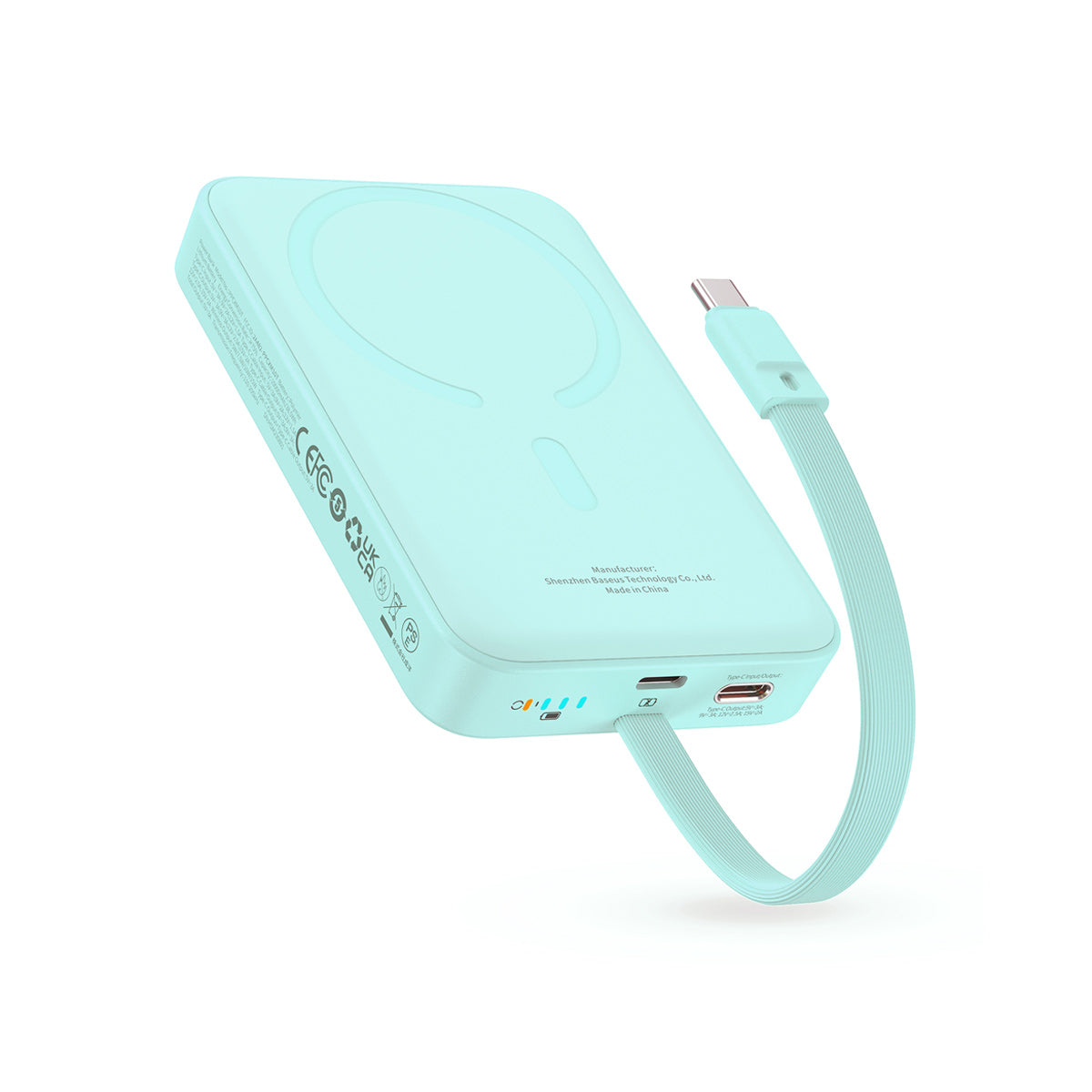 Magnetic MIni PowerBank 30W_Blue_with Tpec-C cable