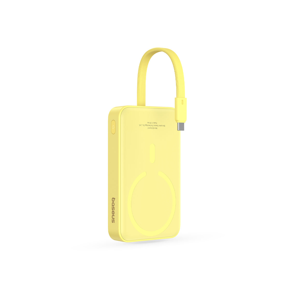 Magnetic Power Bank 30W 10000mAh With Built-in USB-C Cable_Yellow_Type-C