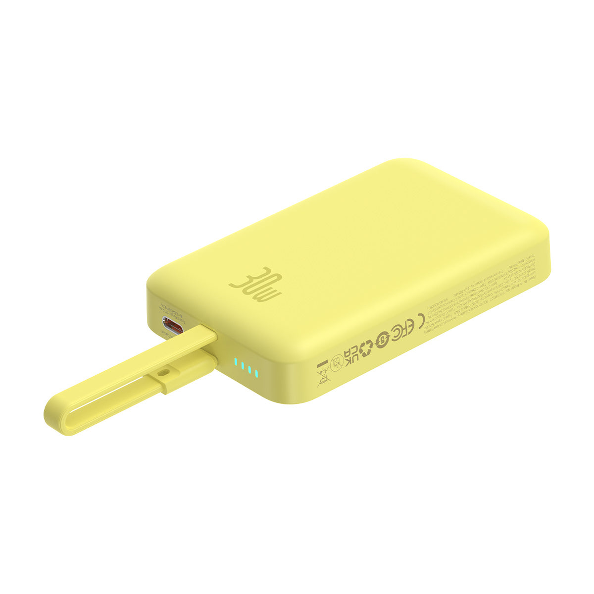 Magnetic Power Bank 30W 10000mAh With Built-in USB-C Cable_Yellow_fast charging