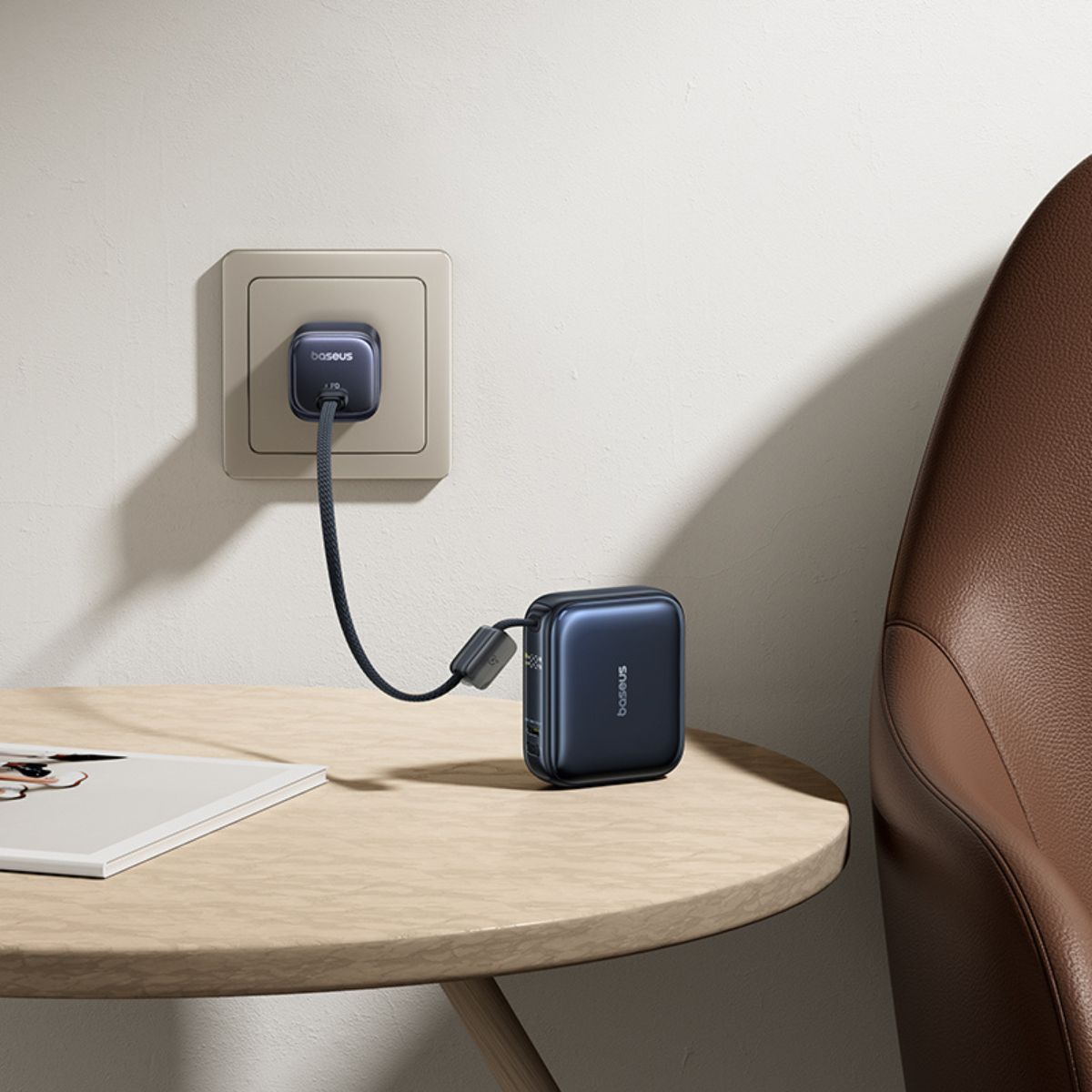 Baseus PicoGo AC22 Ultra Mini Power Bank with Built-in Cable 10000mAh 45W