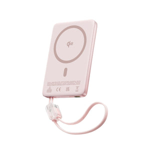 Baseus PicoGo AM41 Magnetic Power Bank with Built-in Cable 10000mAh 27W Nebula Pink