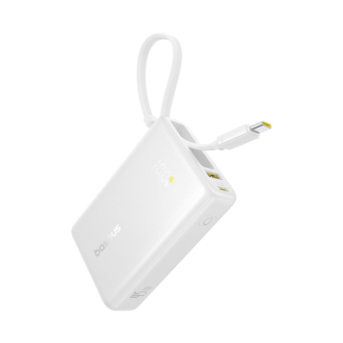 Baseus Picogo Power Bank 45W 10000mAh With Built-in Cable White