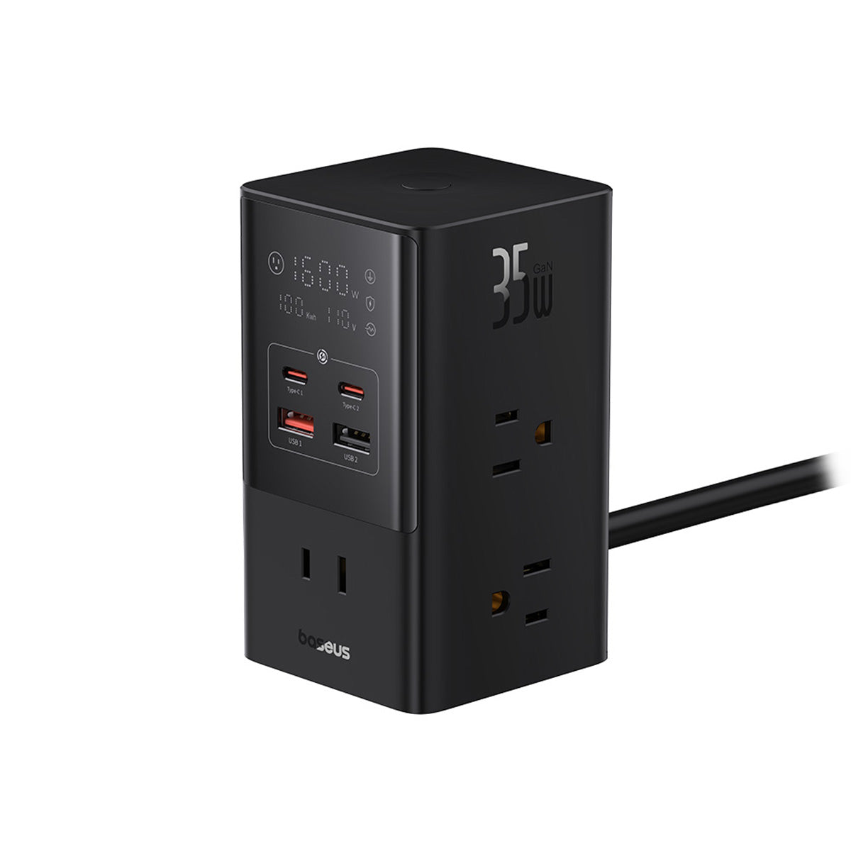  PowerCombo Tower Series Power Strip 35 W with a digital LED display