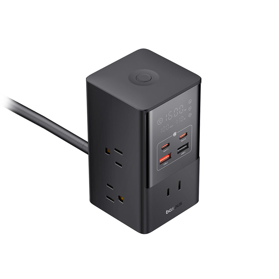 Trạm Sạc Baseus PowerCombo Tower 35W | 10 Cổng (6AC+2C+2U), Màn Hình Trạm Sạc Baseus PowerCombo Tower 35W | 10 Cổng (6AC+2C+2U), Màn Hình