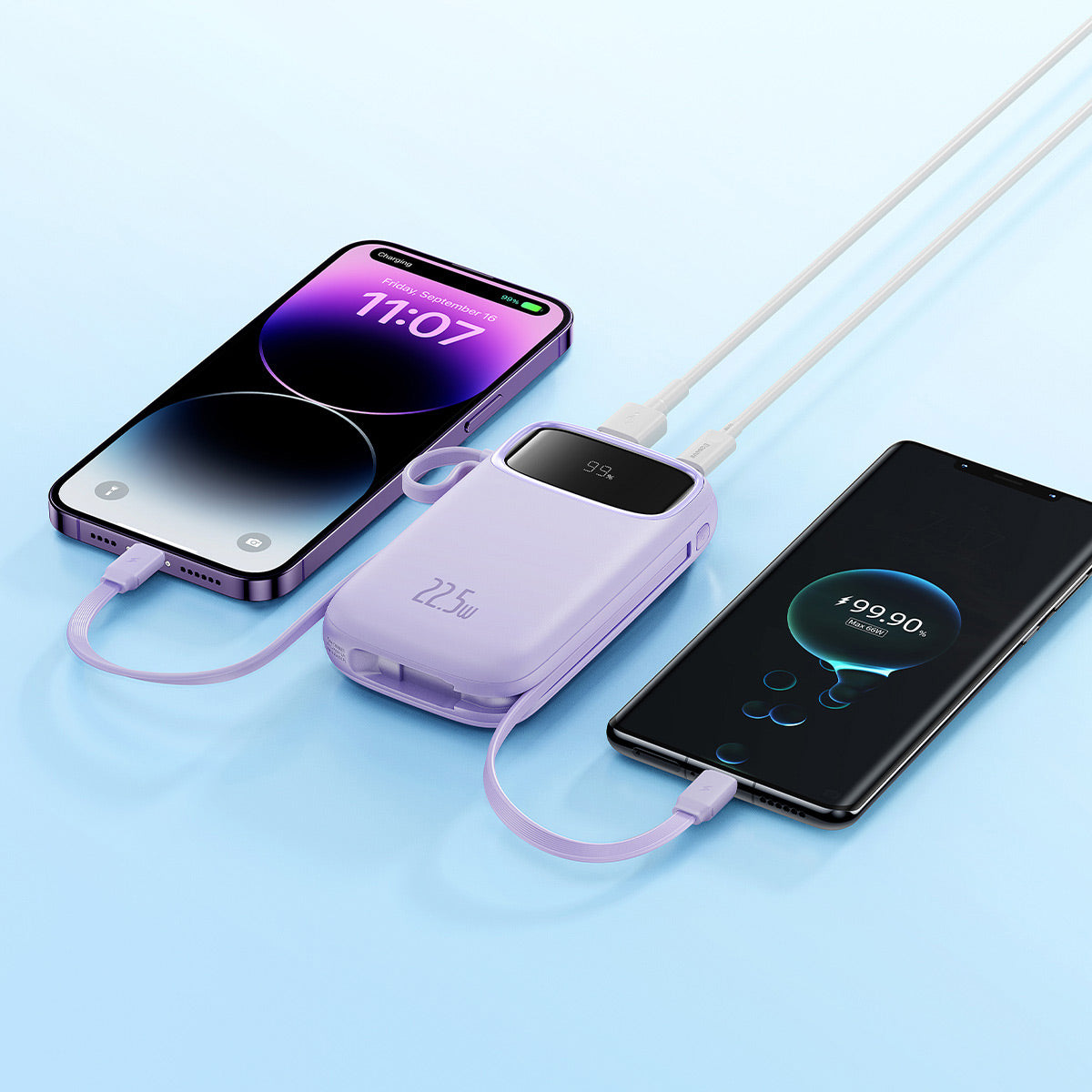 Baseus Qpow2 Power Bank 22.5W 10000mAh purple_charge 4 devices at once