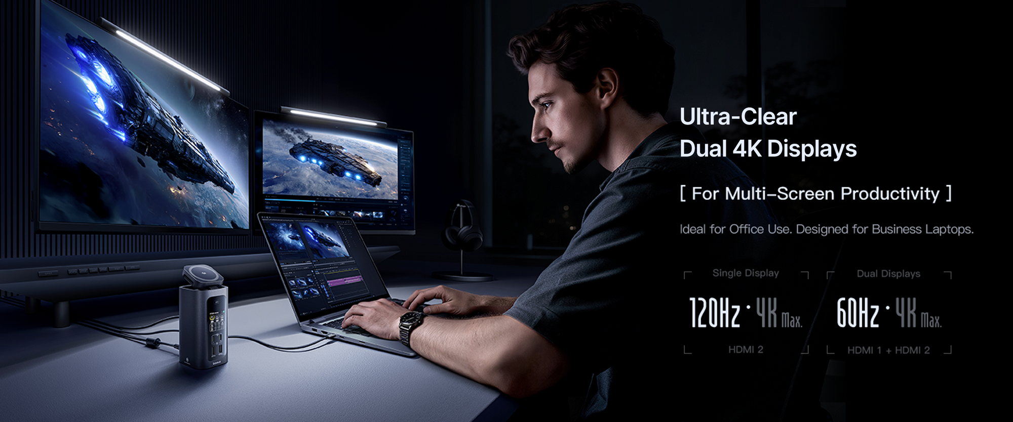 Ultra-Clear Dual 4K Displays