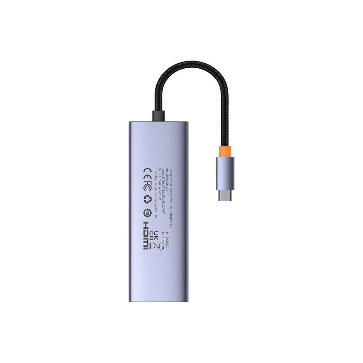 Hub USB-C Baseus 7-en-1 - 1x HDMI 4K@60Hz + 1x PD 100W + 3x USB-A