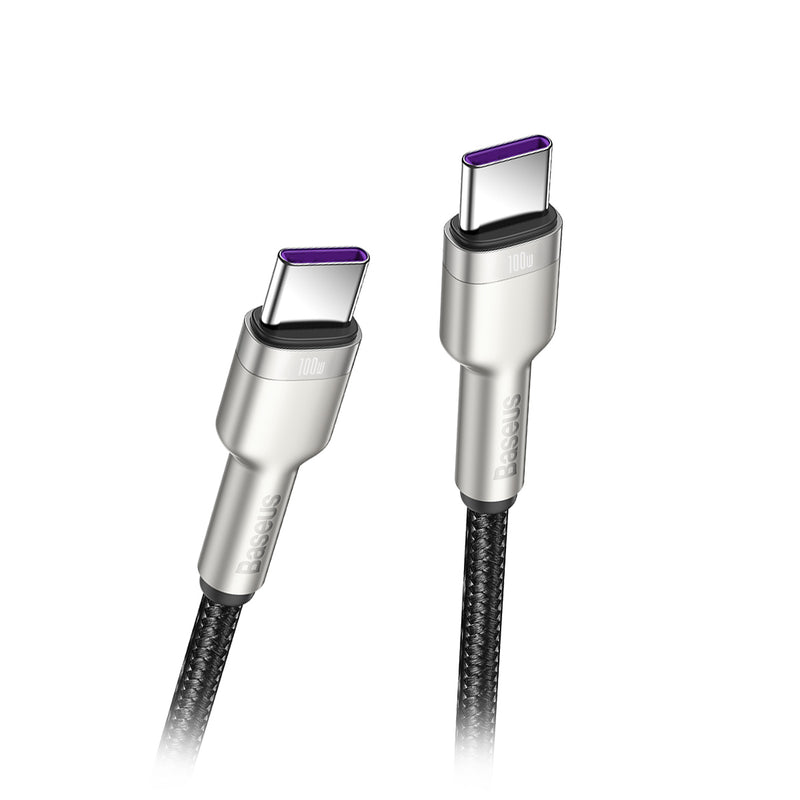 Baseus Cafule USB-C Kabel 0,5m – Mit Schnellladung QC3.0 & Nylongeflecht, Grau/schwarz