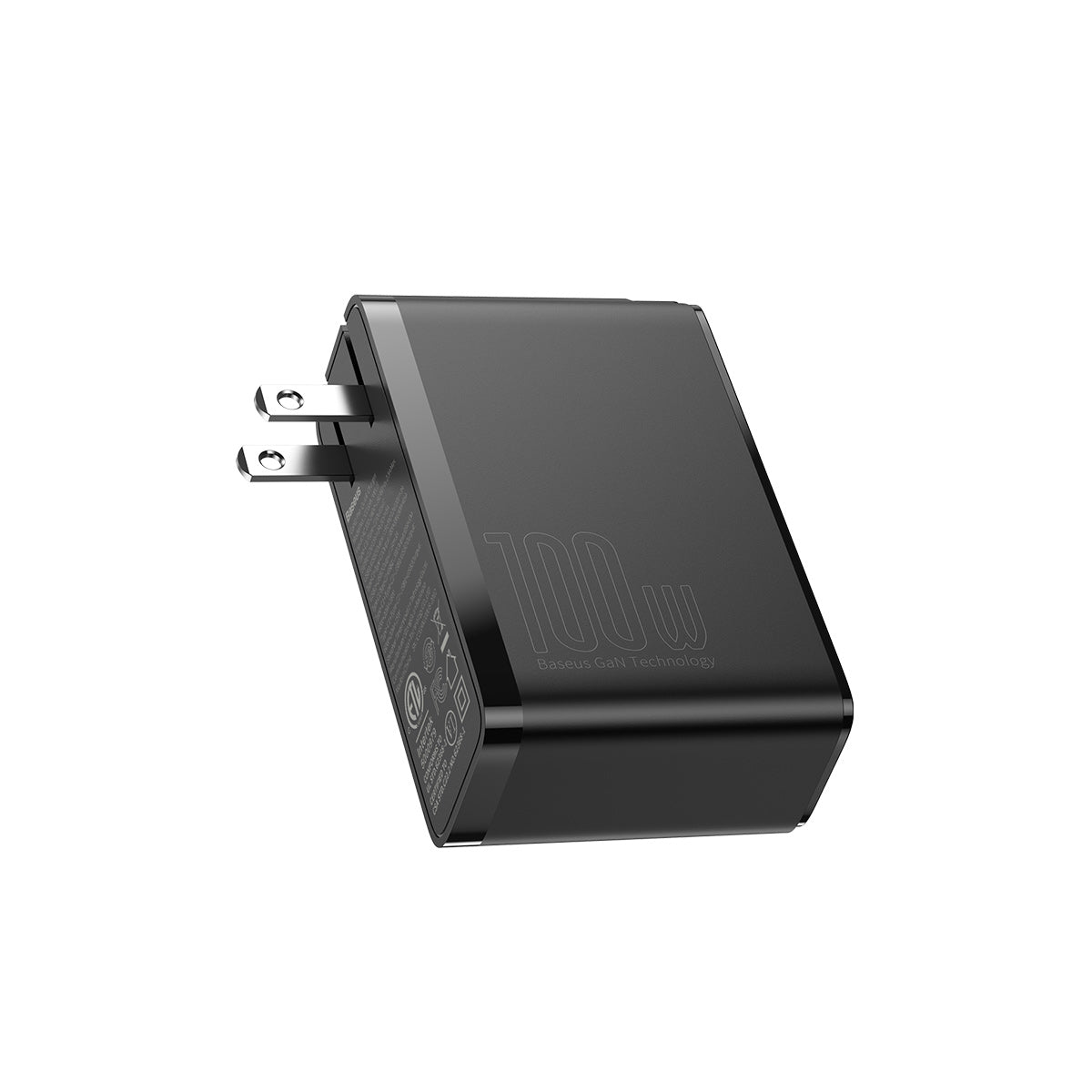 Cargador USB C, Baseus 100 W PD GaN3 Bloque de cargador rápido de pared, 4  puertos [2USB-C + 2USB] estación de carga con cable de CA de 5 pies para
