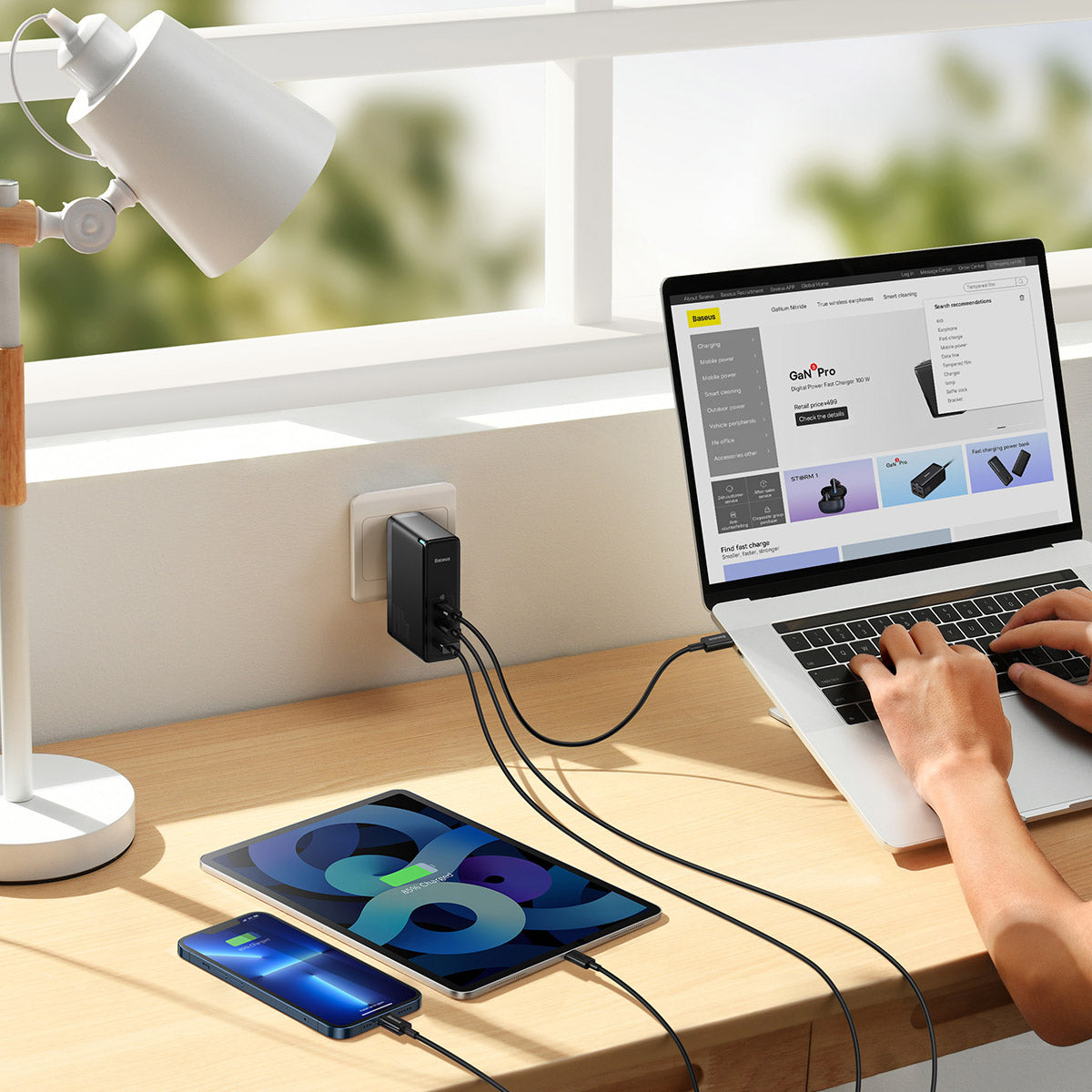 office_setup_with_140w_fast_charger