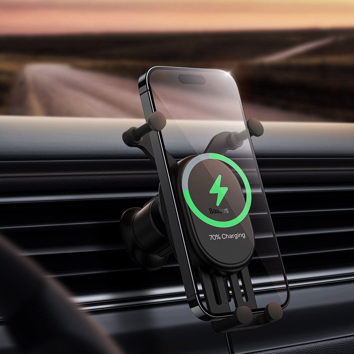 Baseus Halo Electric Wireless Charging Car Mount 15W - Fonez